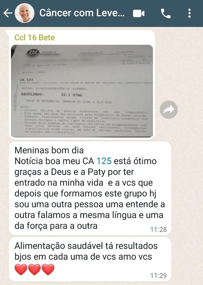 Mensagem de uma aluna